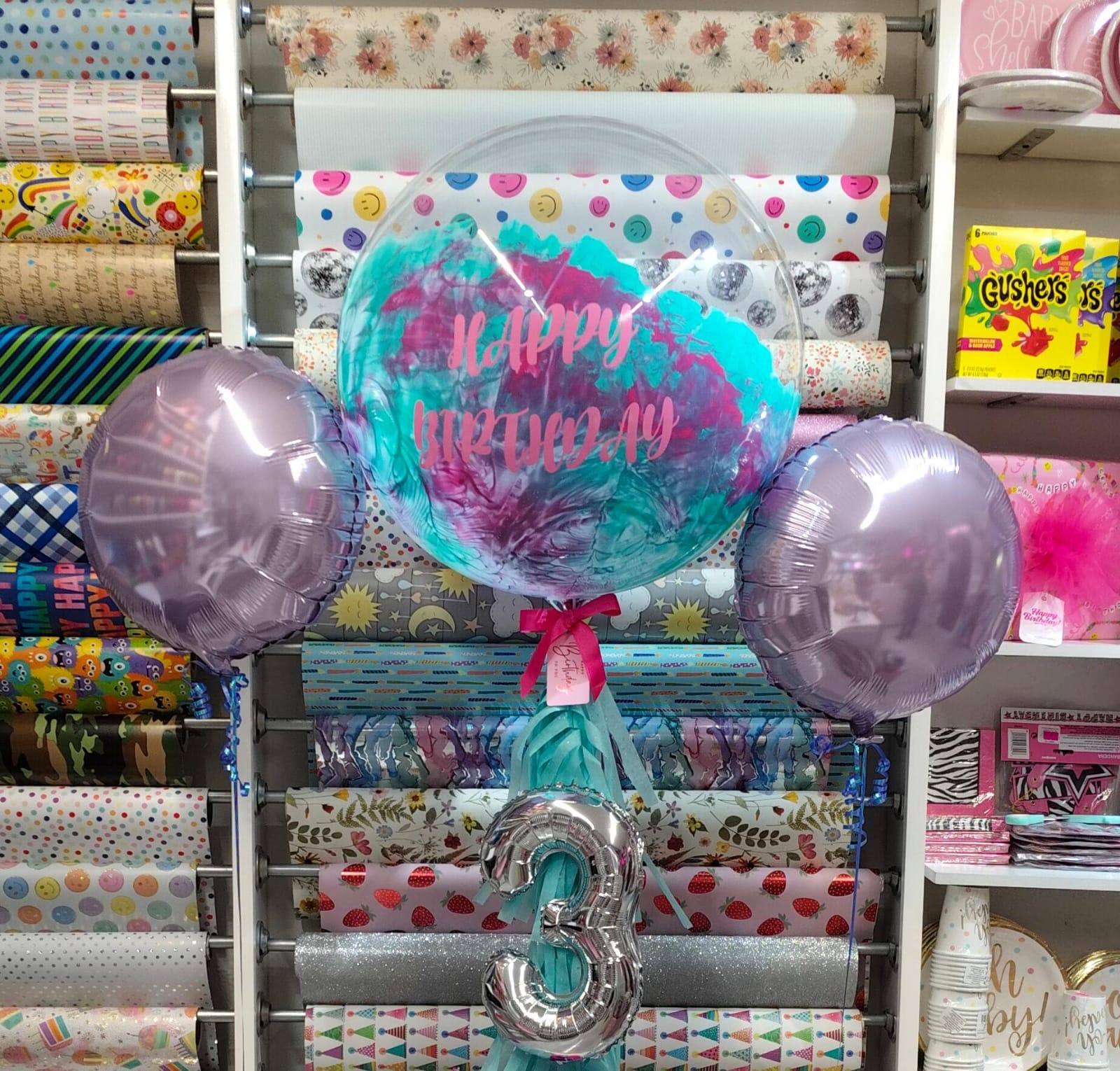 GLOBO BURBUJA+ 2 LUNETAS+NUMERO