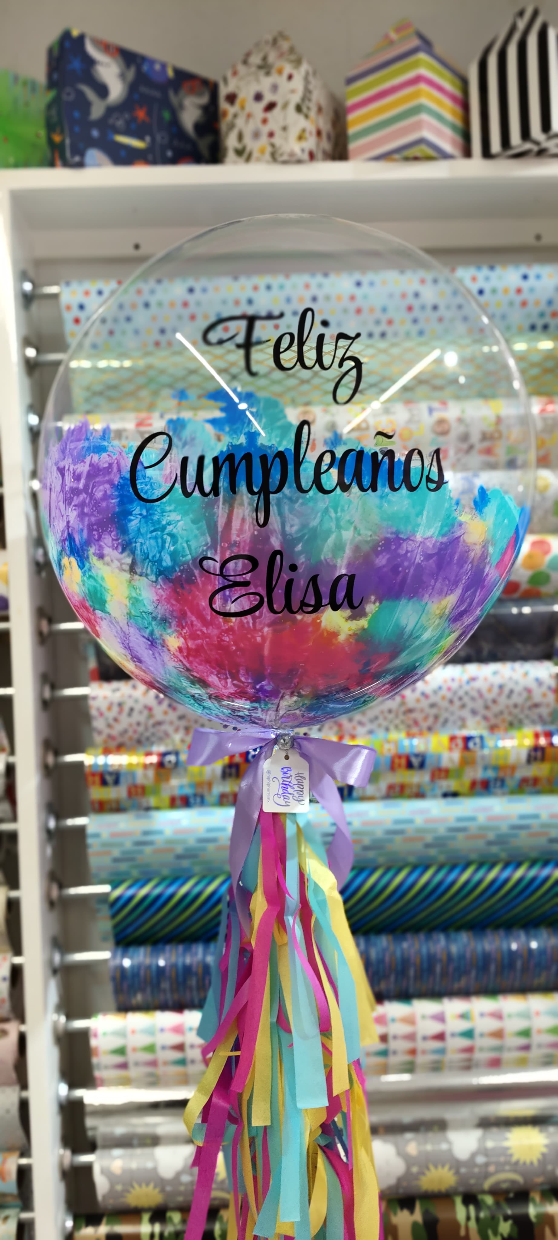 GLOBO BURBUJA  GRANDE "FELIZ CUMPLEAÑOS"