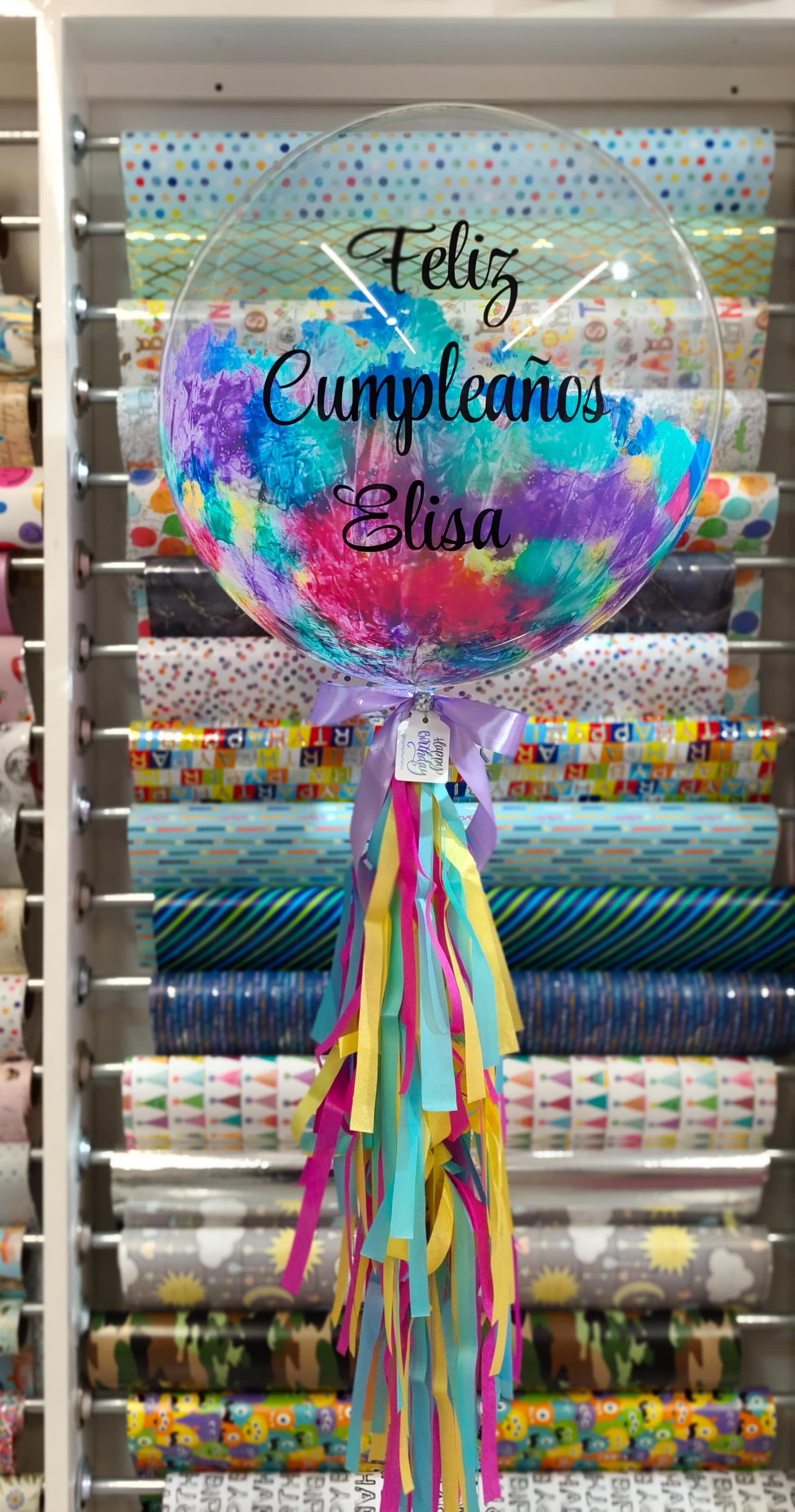 GLOBO BURBUJA  GRANDE "FELIZ CUMPLEAÑOS"