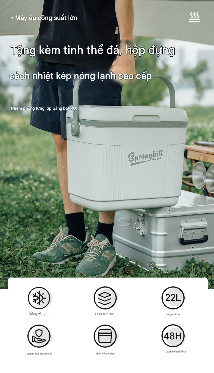 Thùng đá cắm trại 22L Goout Springhill