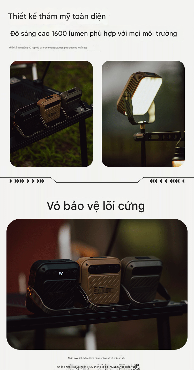 Đèn cắm trại Rock Monkey M32 - 20000MAH