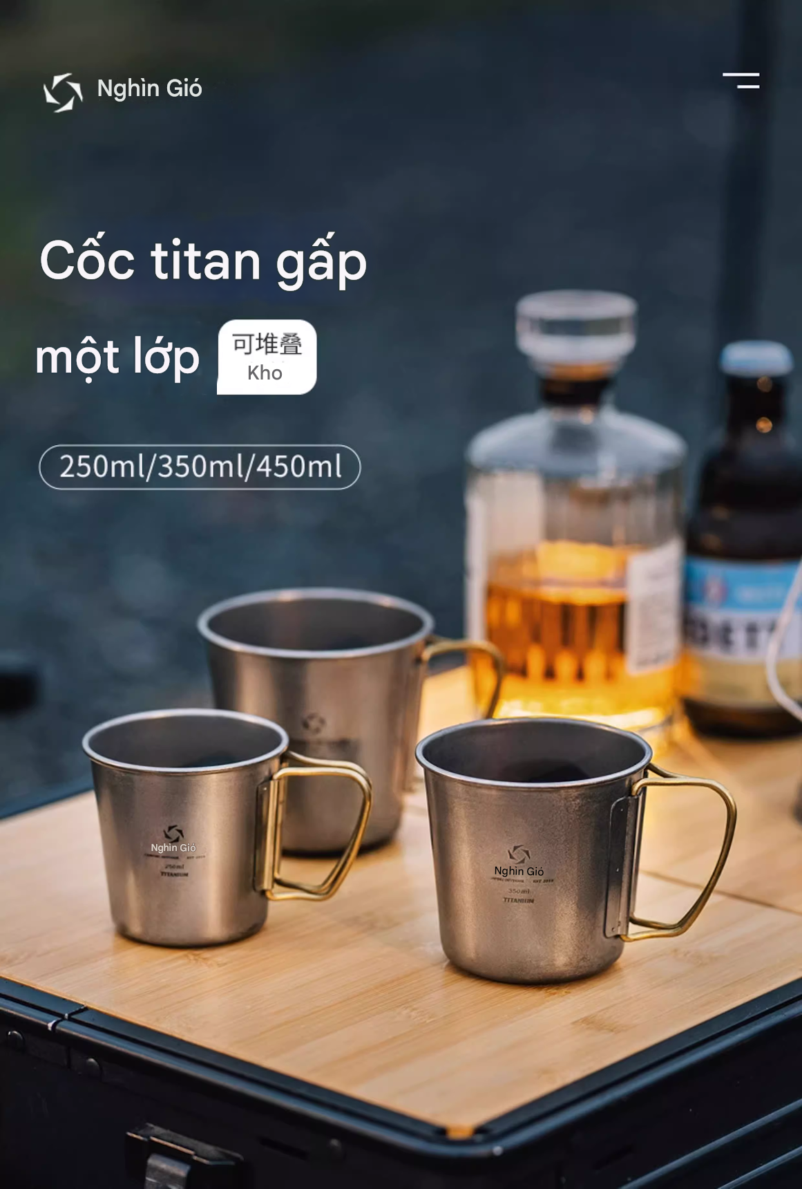Cốc Titanium siêu nhẹ ThousWinds