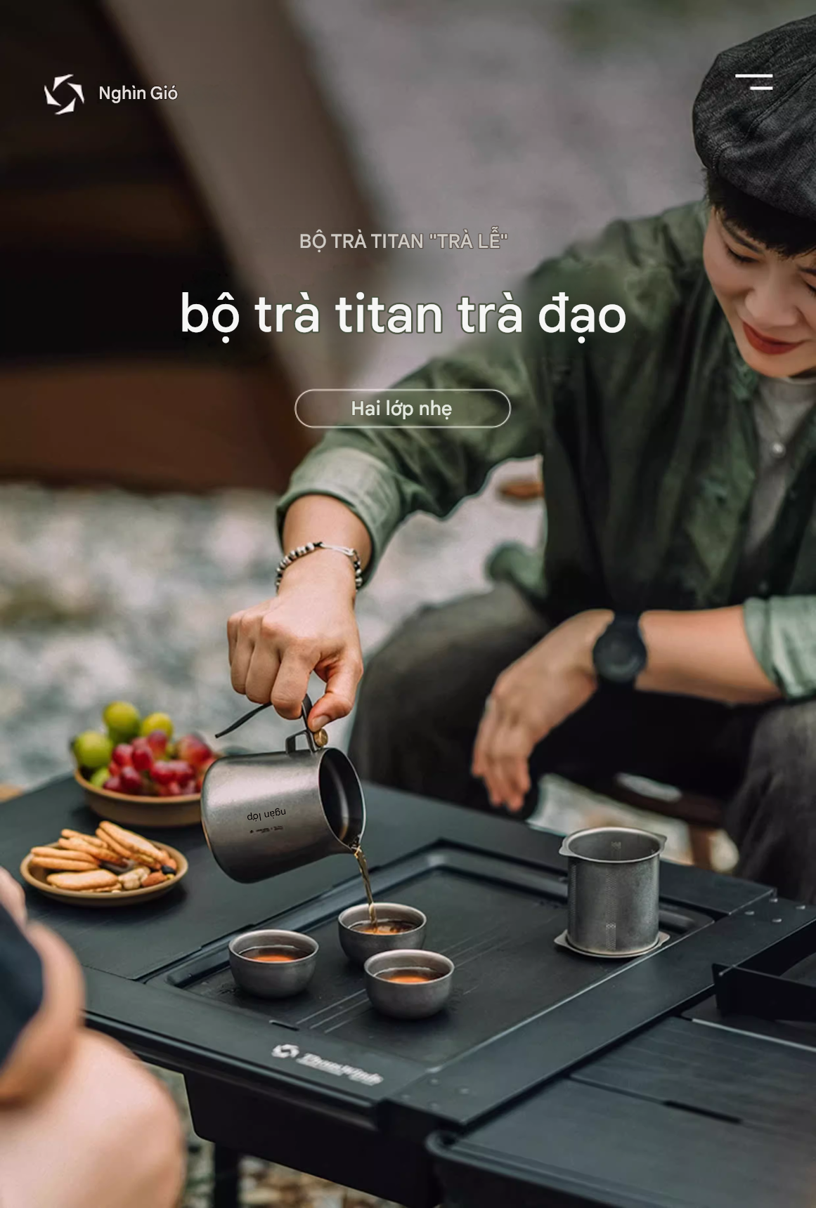 Bộ ấm trà Titanium 2 lớp ThousWinds