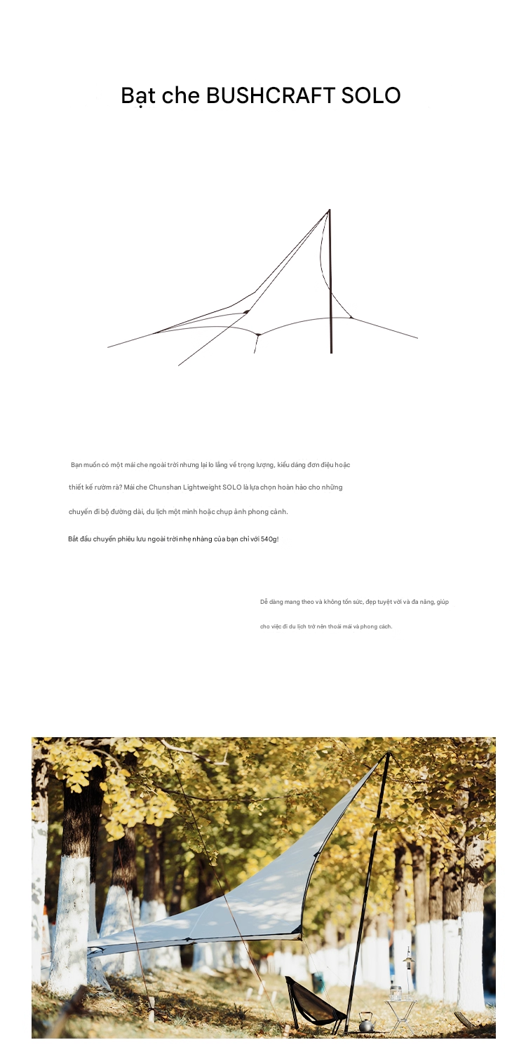 Tarp Bushcraft Solo Siêu Nhẹ - Goout Springhill