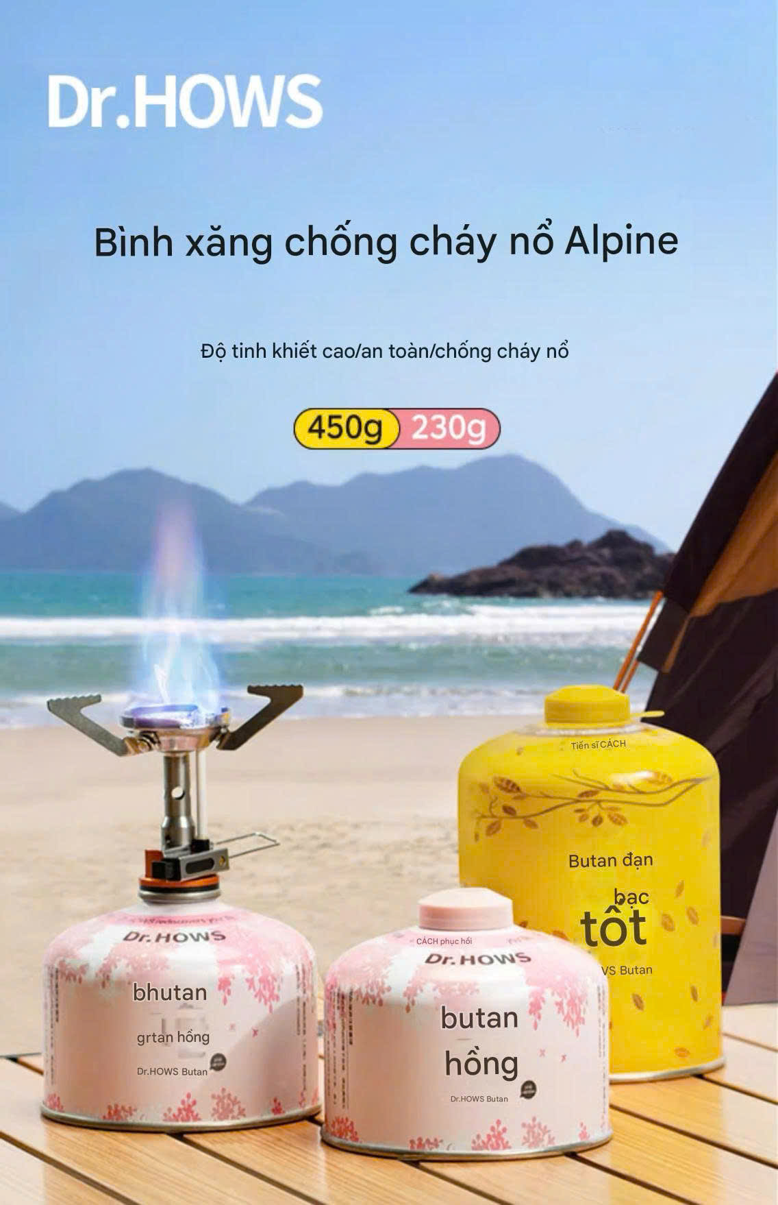 Bình gas cắm trại Dr.HOWS - Korean