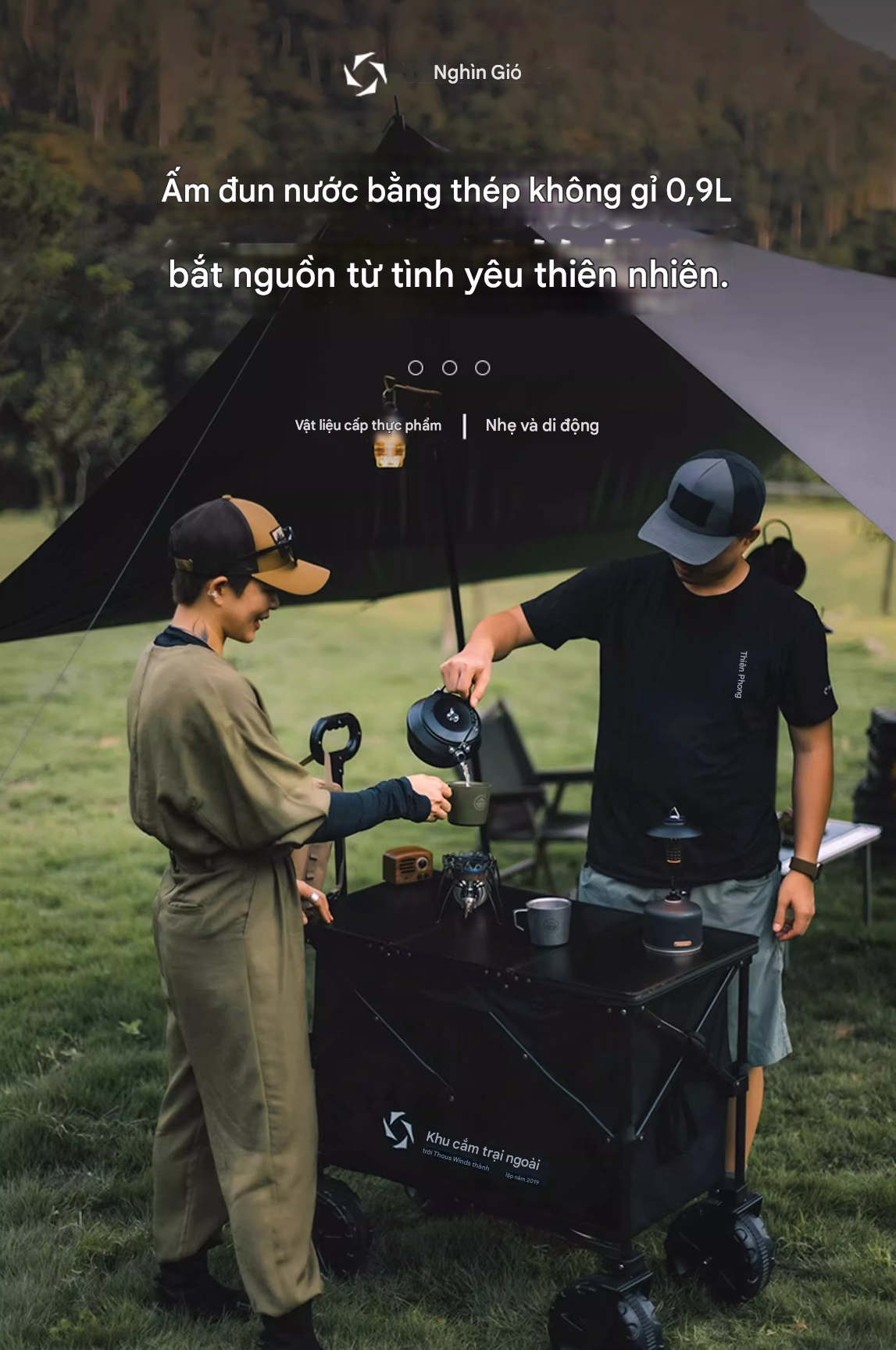 Ấm đun nước thép không gỉ 0,9L - ThousWinds