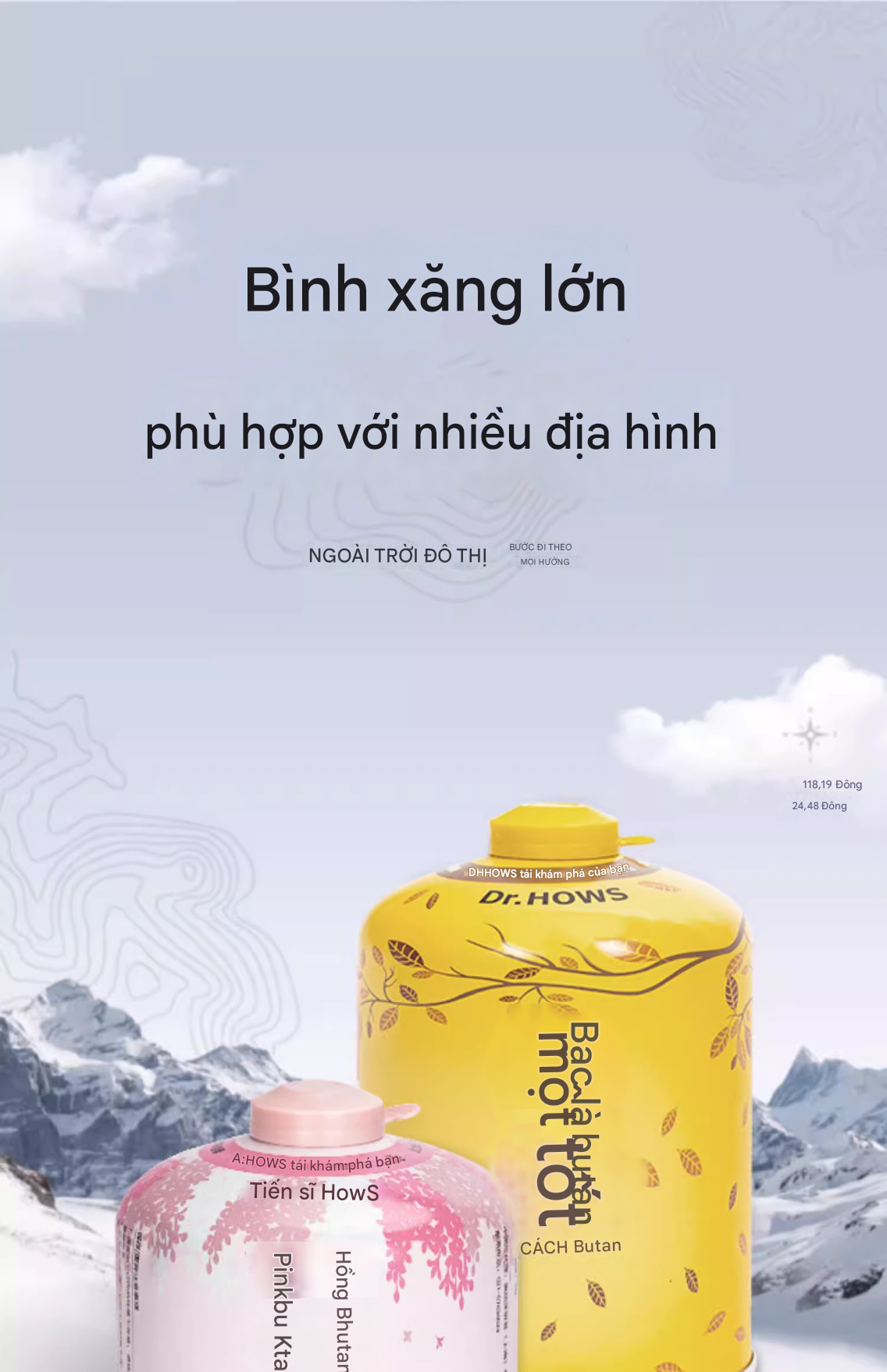 Bình gas cắm trại Dr.HOWS - Korean