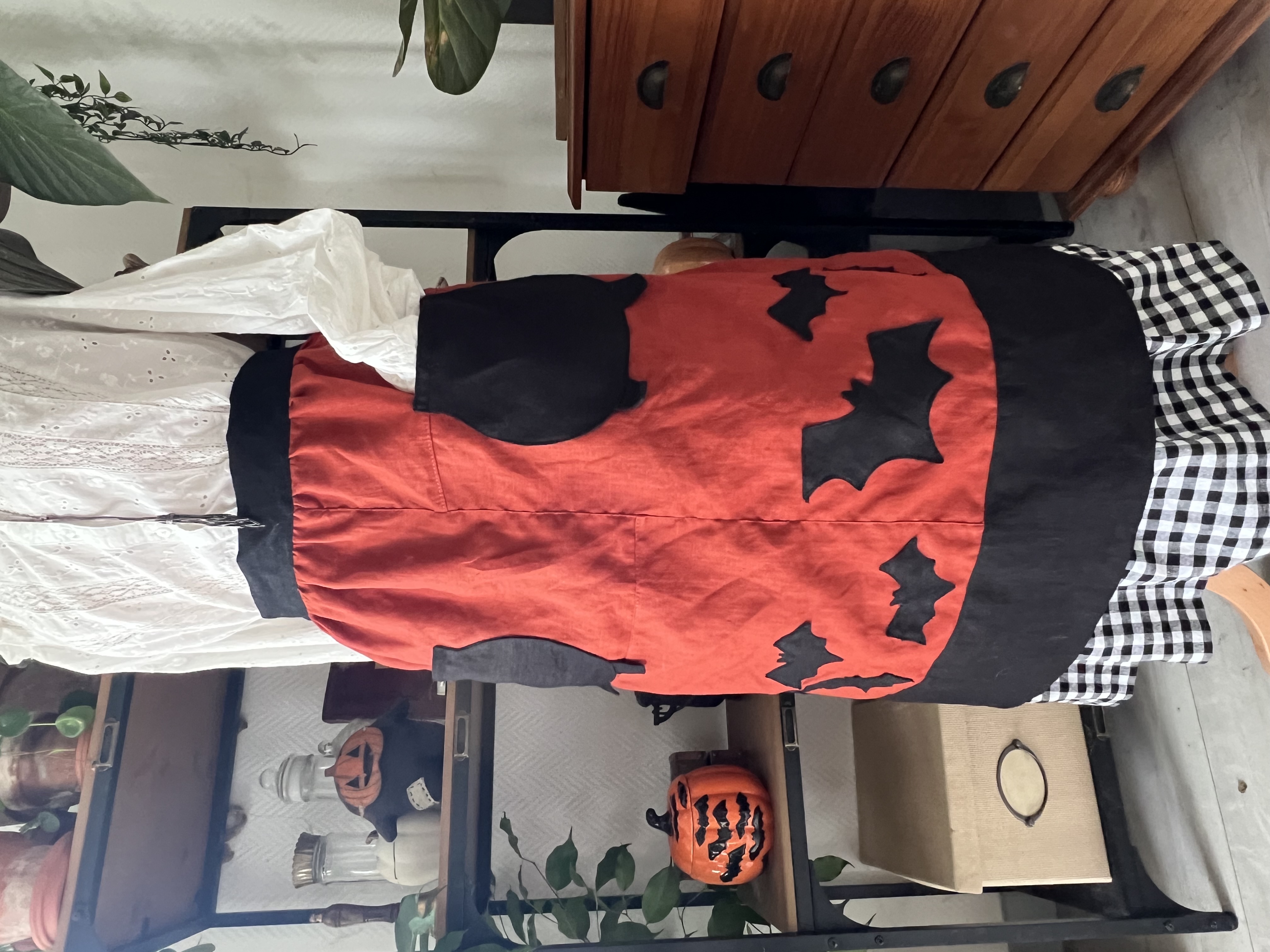 Demi-tablier patchwork 'Chauve-souris'
