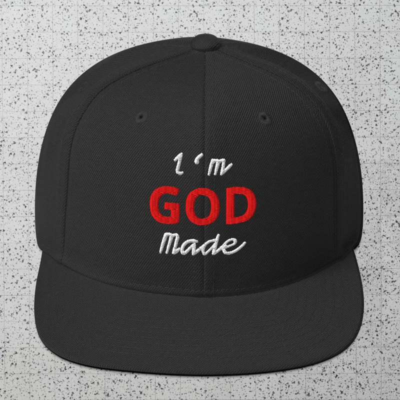I’m God Made Embroidered Classic Snapback Hat