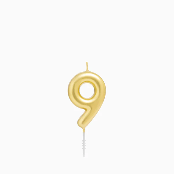 Vela Número Pequeña 6 cm Oro