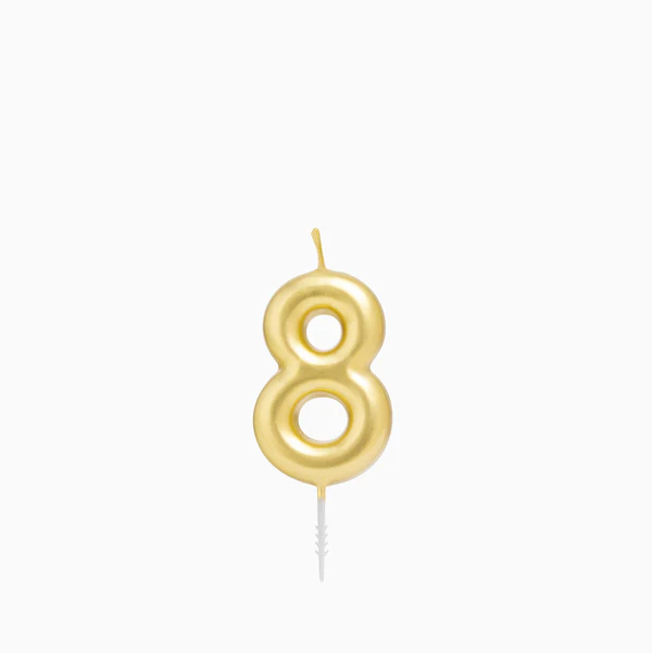 Vela Número Pequeña 6 cm Oro