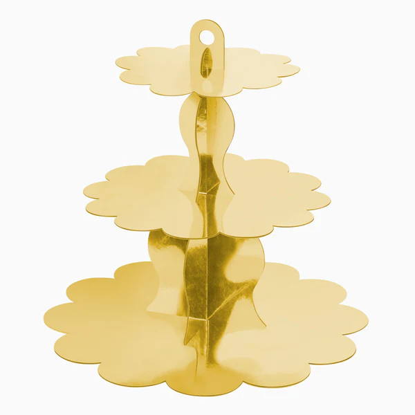 Soporte Cupcakes Metalizado Oro