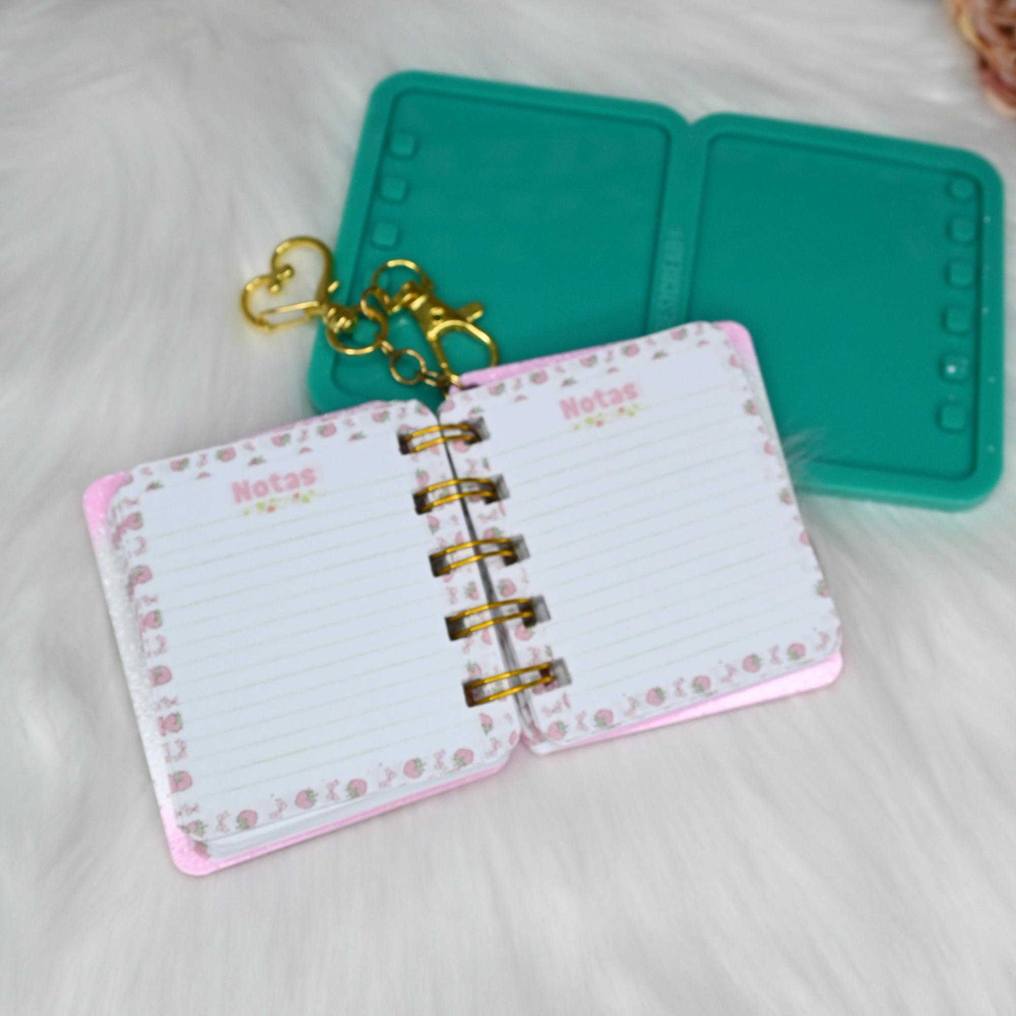 Silicone mold for mini resin notebook keychains