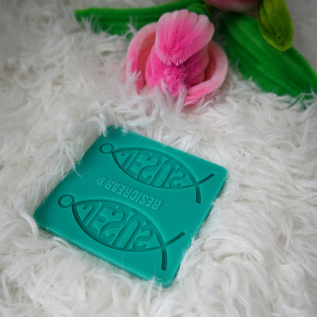 Silicone Epoxy Resin Mold — Christian Ichthys Fish "Jesus" — 2-Cavity Mold for Religious Jewelry & Pendants