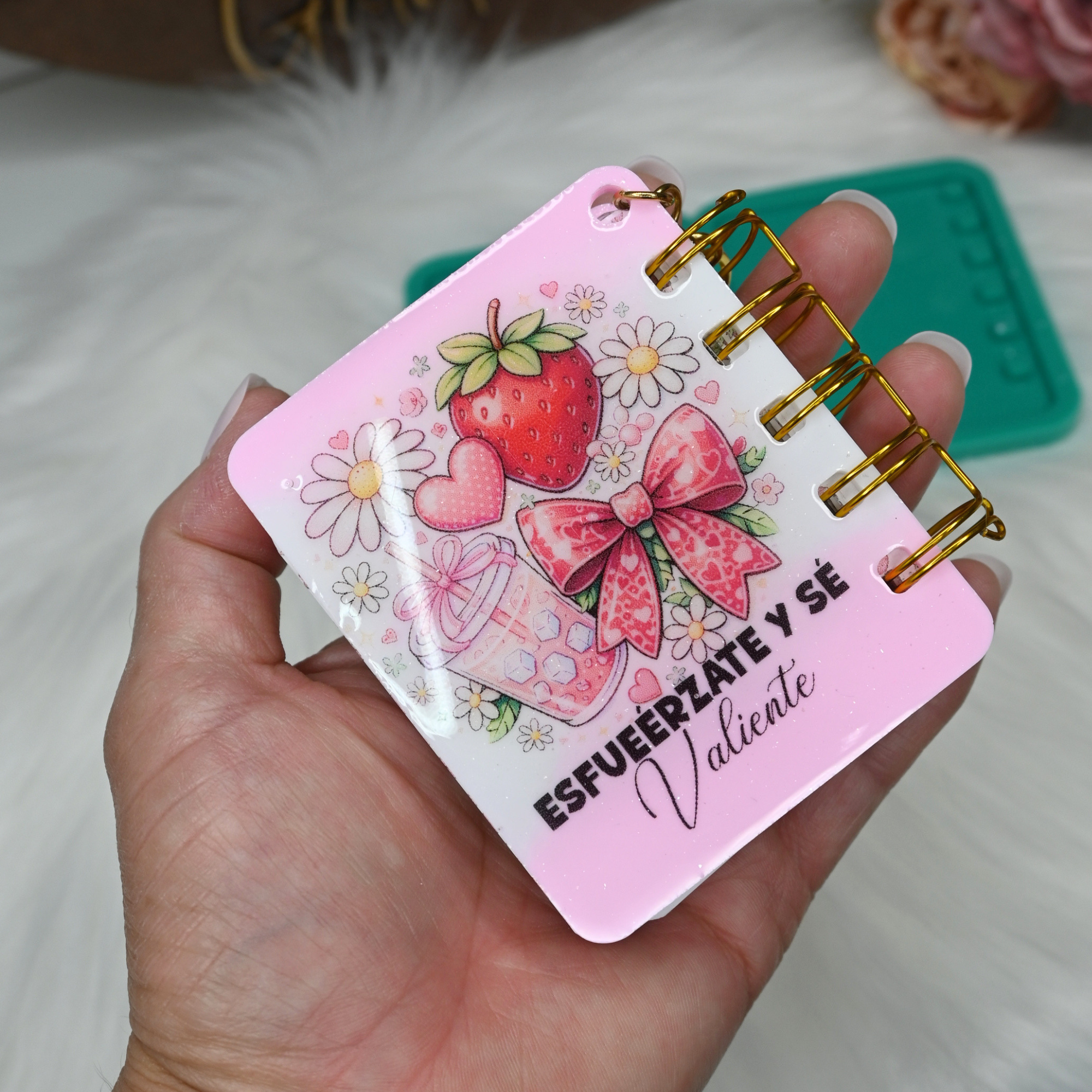 Silicone mold for mini resin notebook keychains