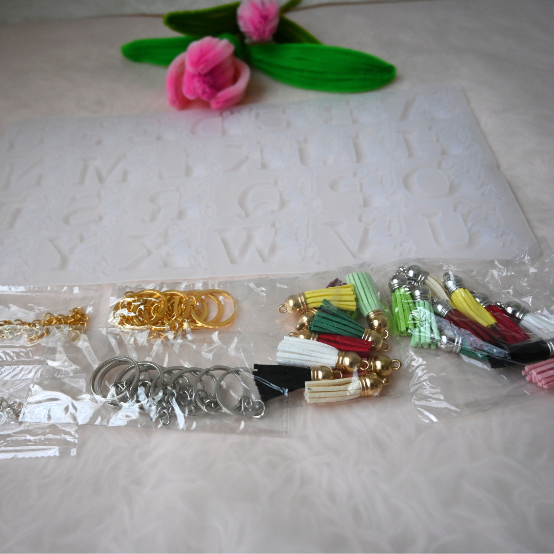 Butterfly Letter Resin Keychain Kit