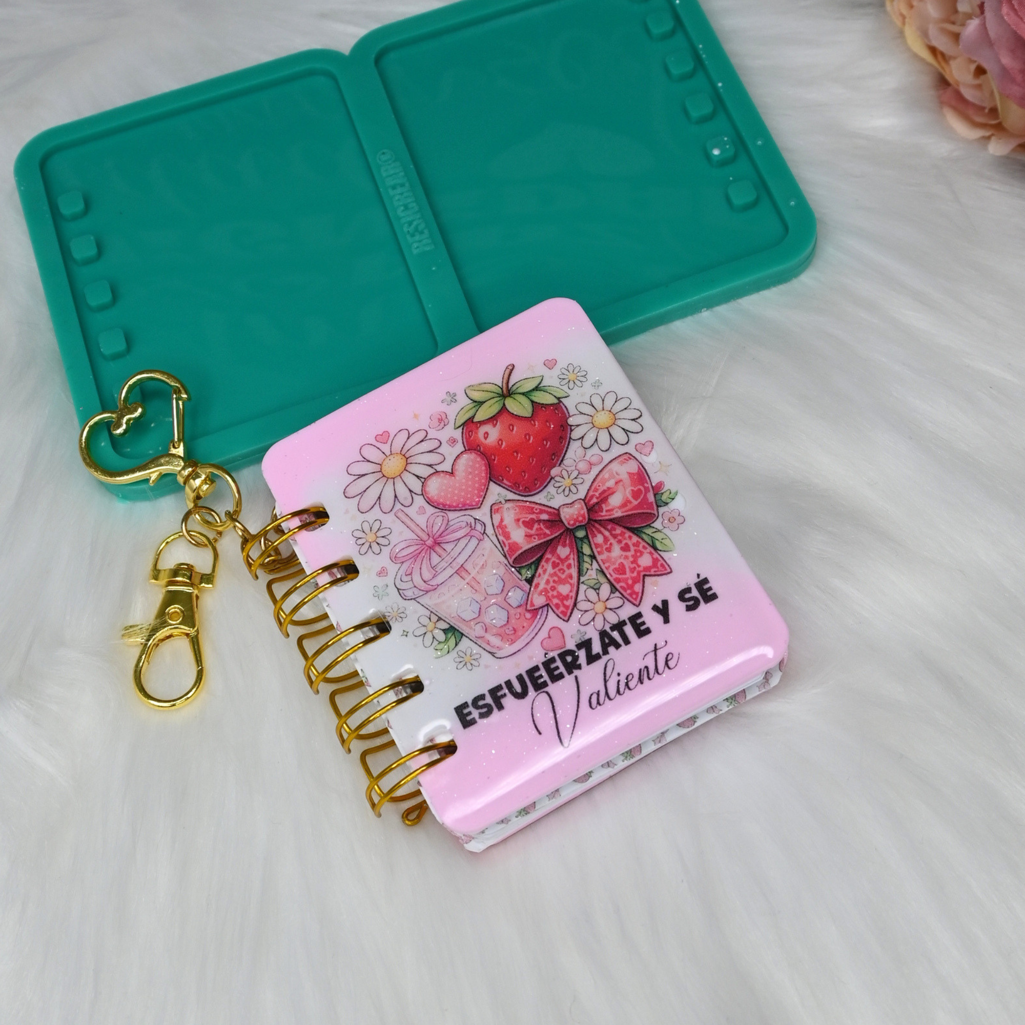 Silicone mold for mini resin notebook keychains