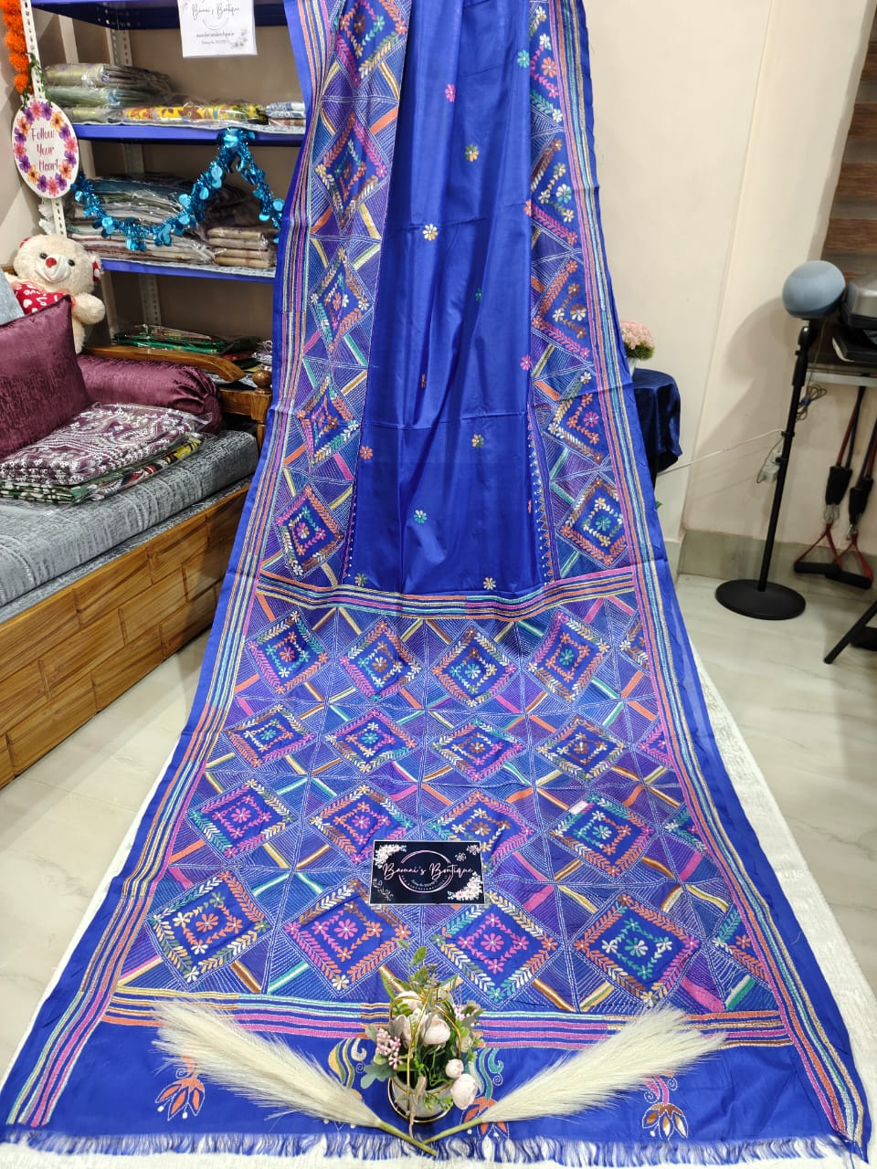 Kantha Stitch (Gujrati Art) on Blended Bangalore Silk