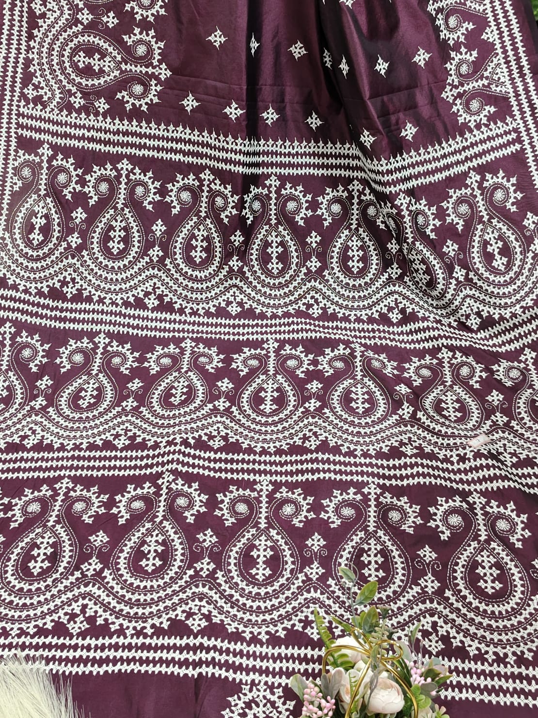 Kantha Stitch (Gujrati Art) on Blended Bangalore Silk