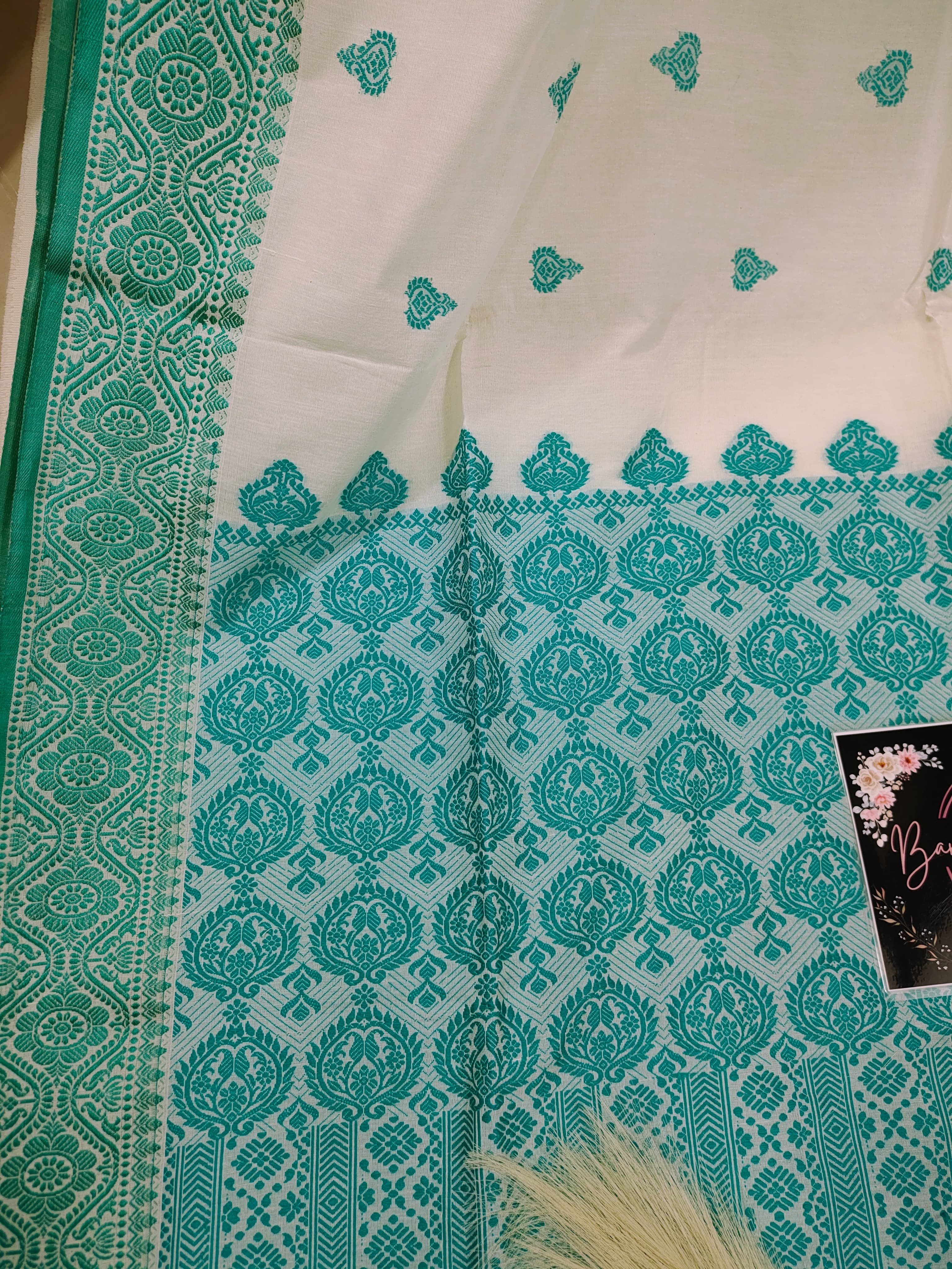 Bengal Pure Cotton Khadi with mekhla art Saree