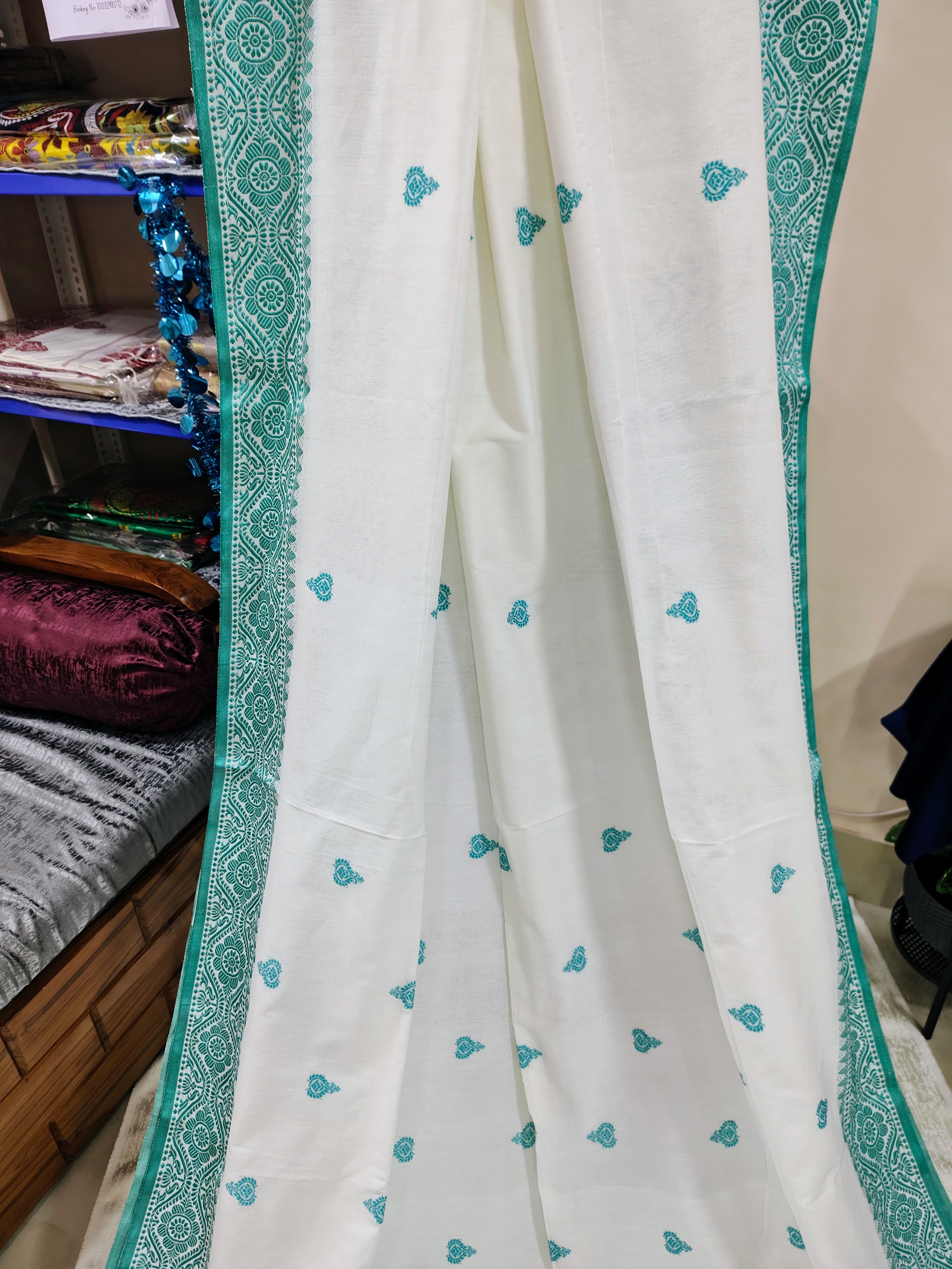 Bengal Pure Cotton Khadi with mekhla art Saree