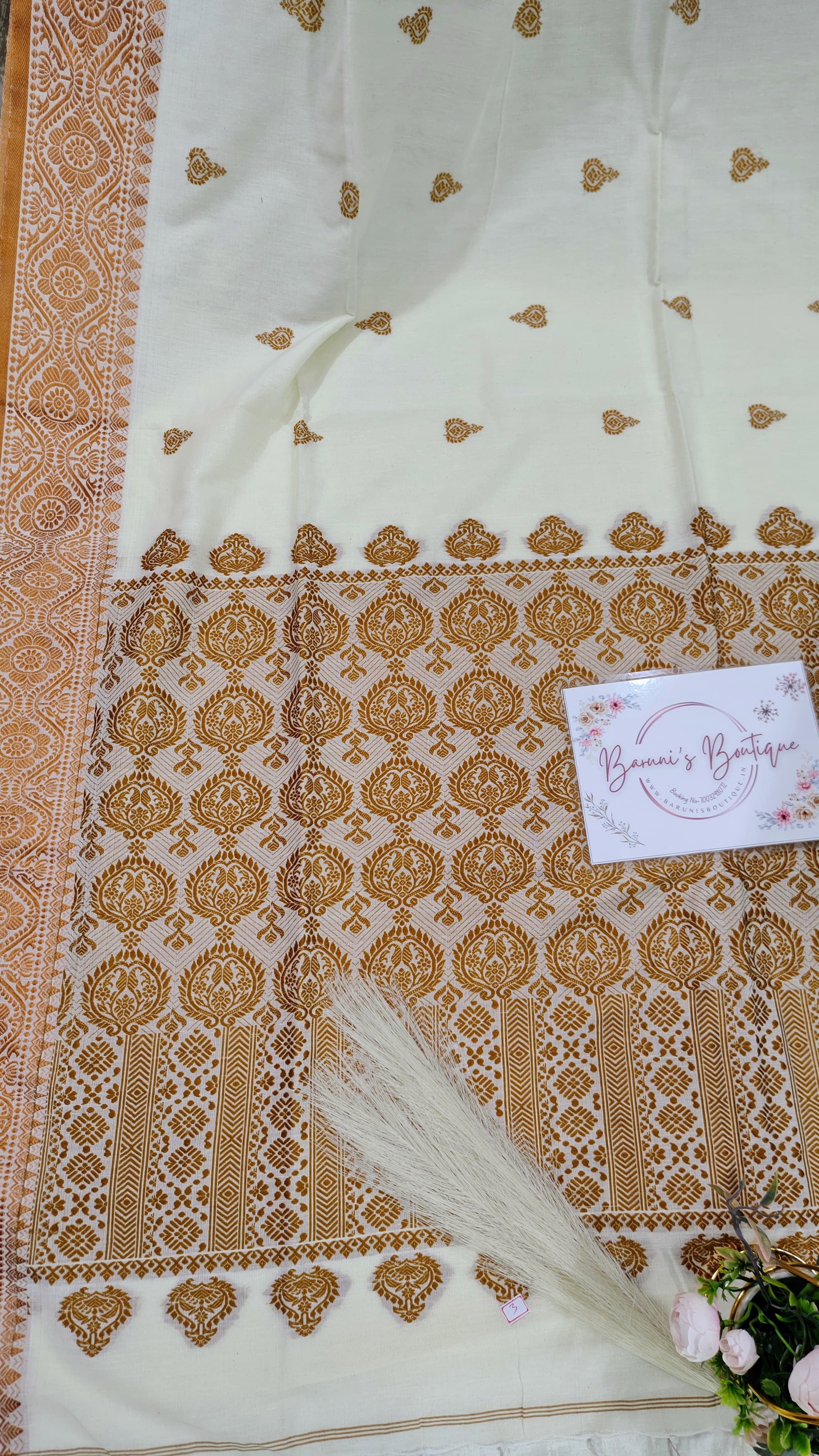 Bengal Pure Cotton Khadi with mekhla art Saree