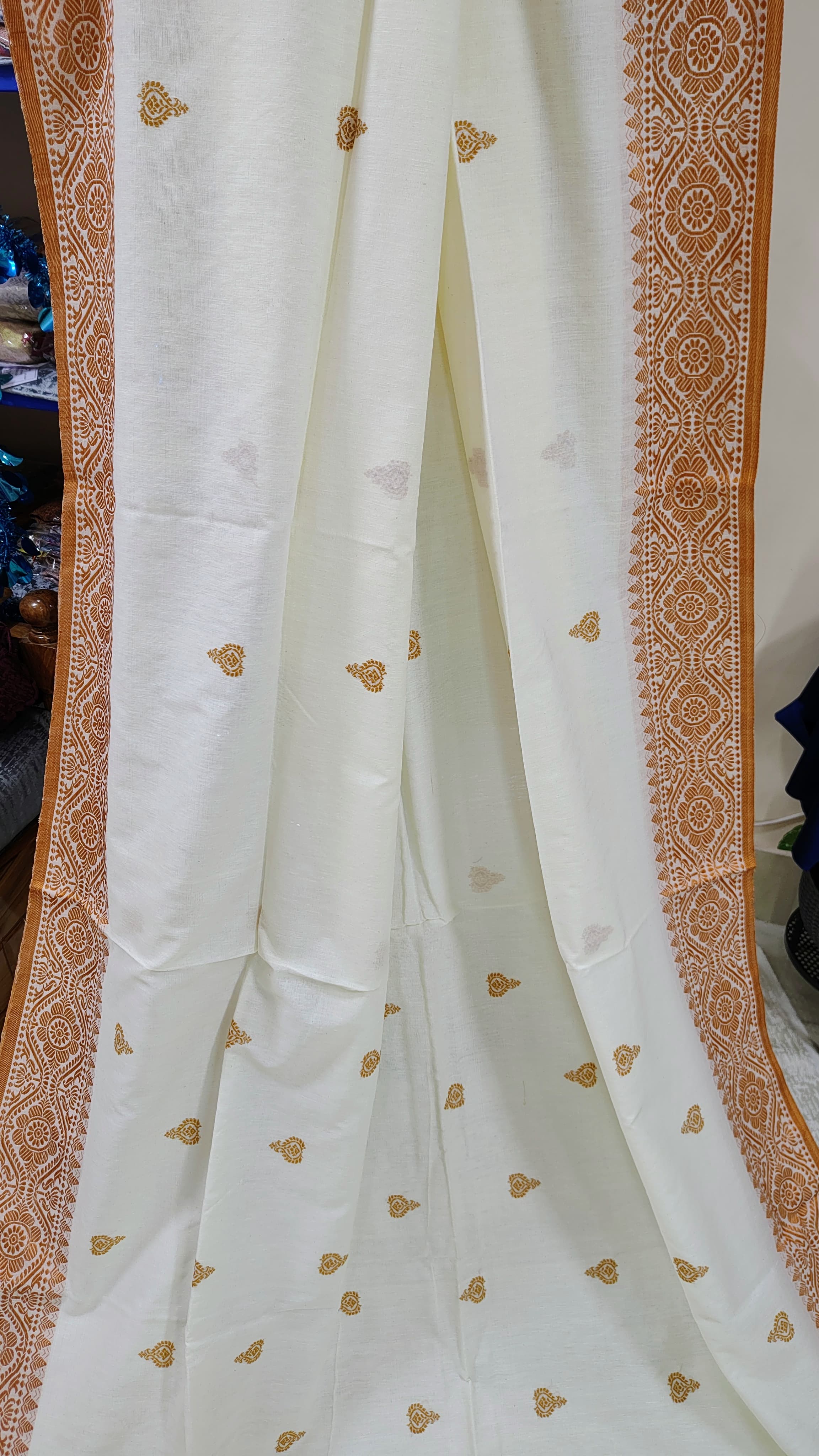 Bengal Pure Cotton Khadi with mekhla art Saree