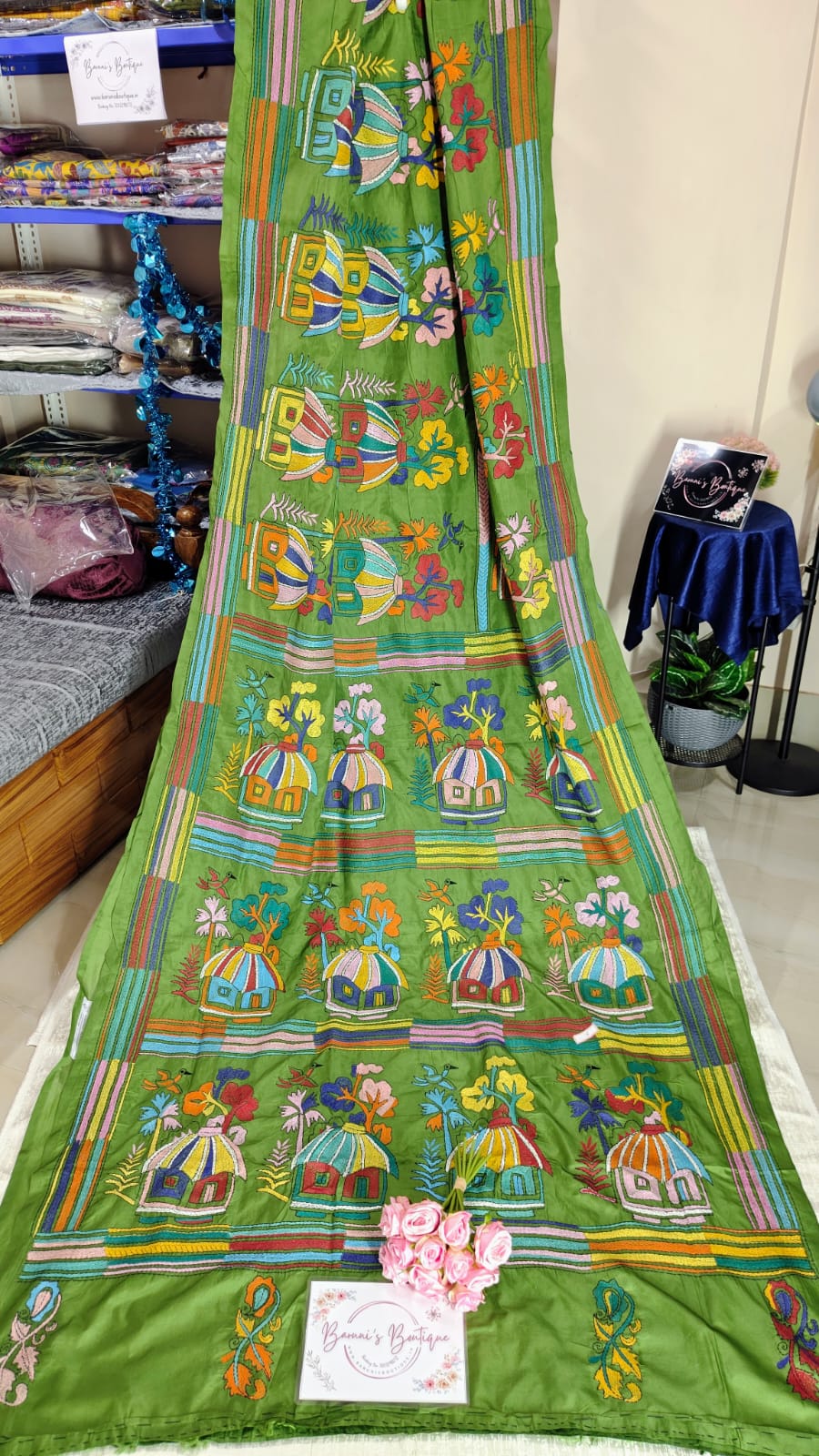 Kantha Stitch on Blended Bangalore Silk