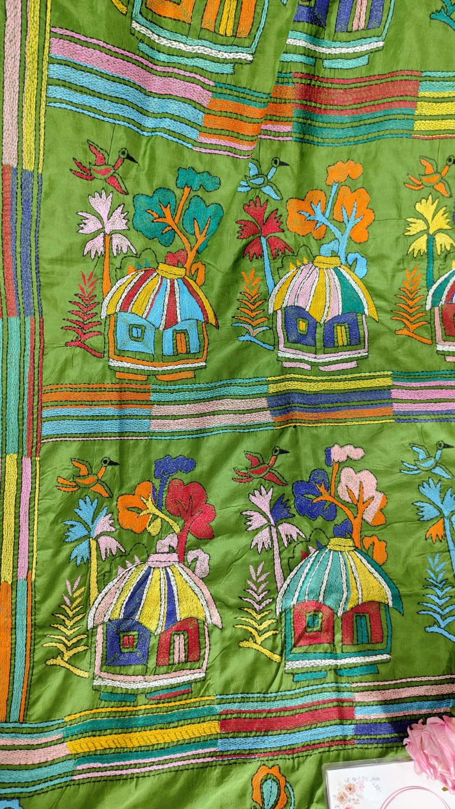 Kantha Stitch on Blended Bangalore Silk