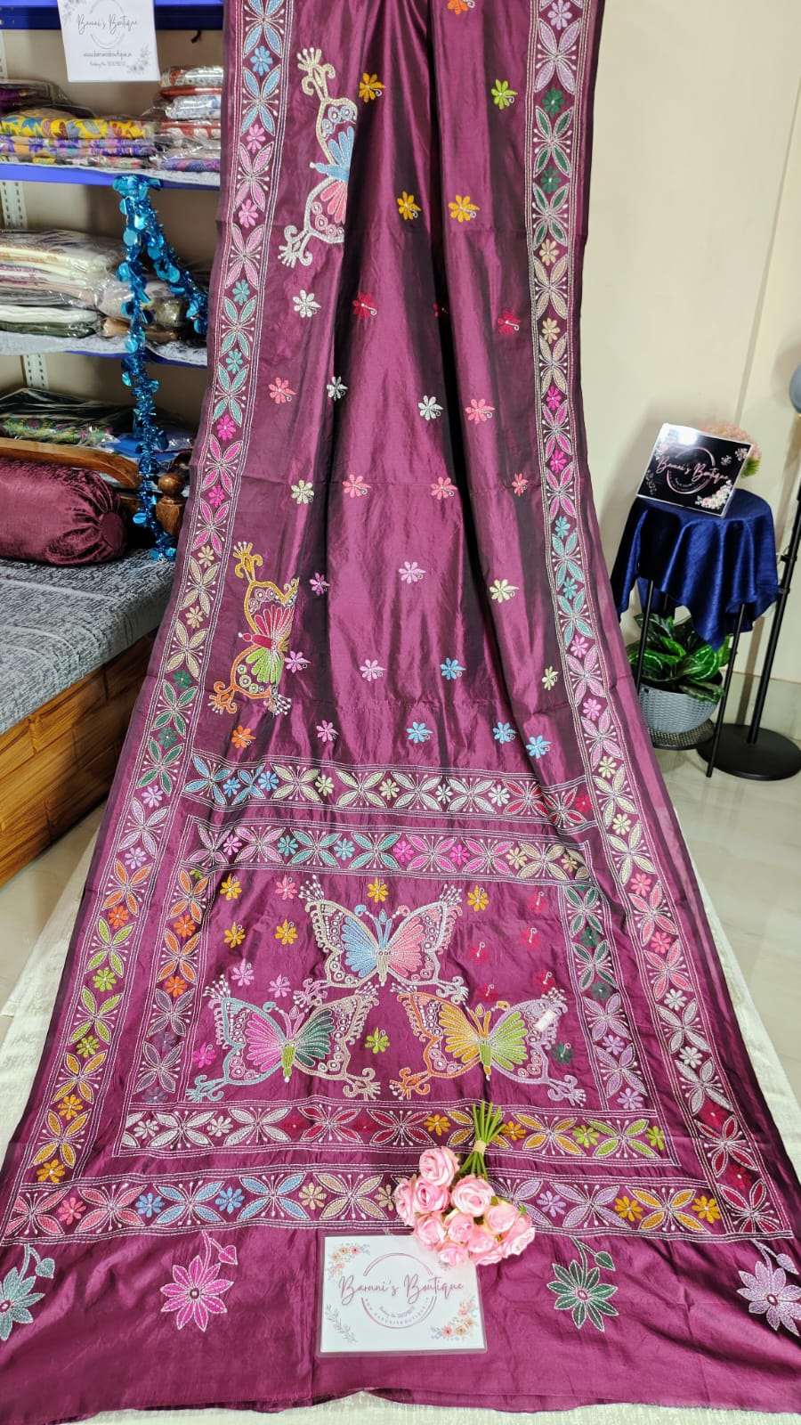 Kantha Stitch on Blended Bangalore Silk