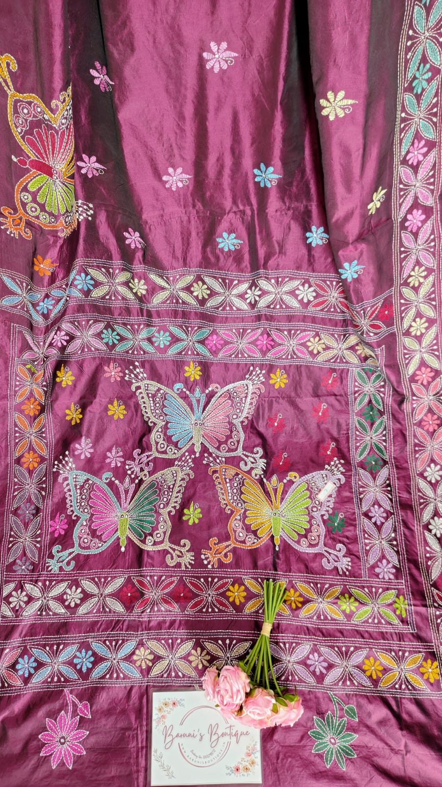 Kantha Stitch on Blended Bangalore Silk