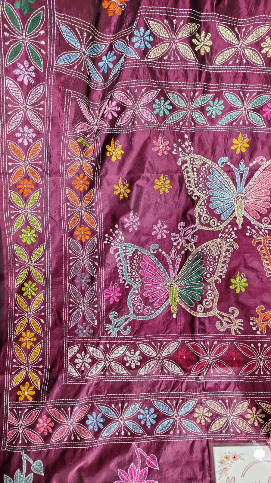 Kantha Stitch on Blended Bangalore Silk