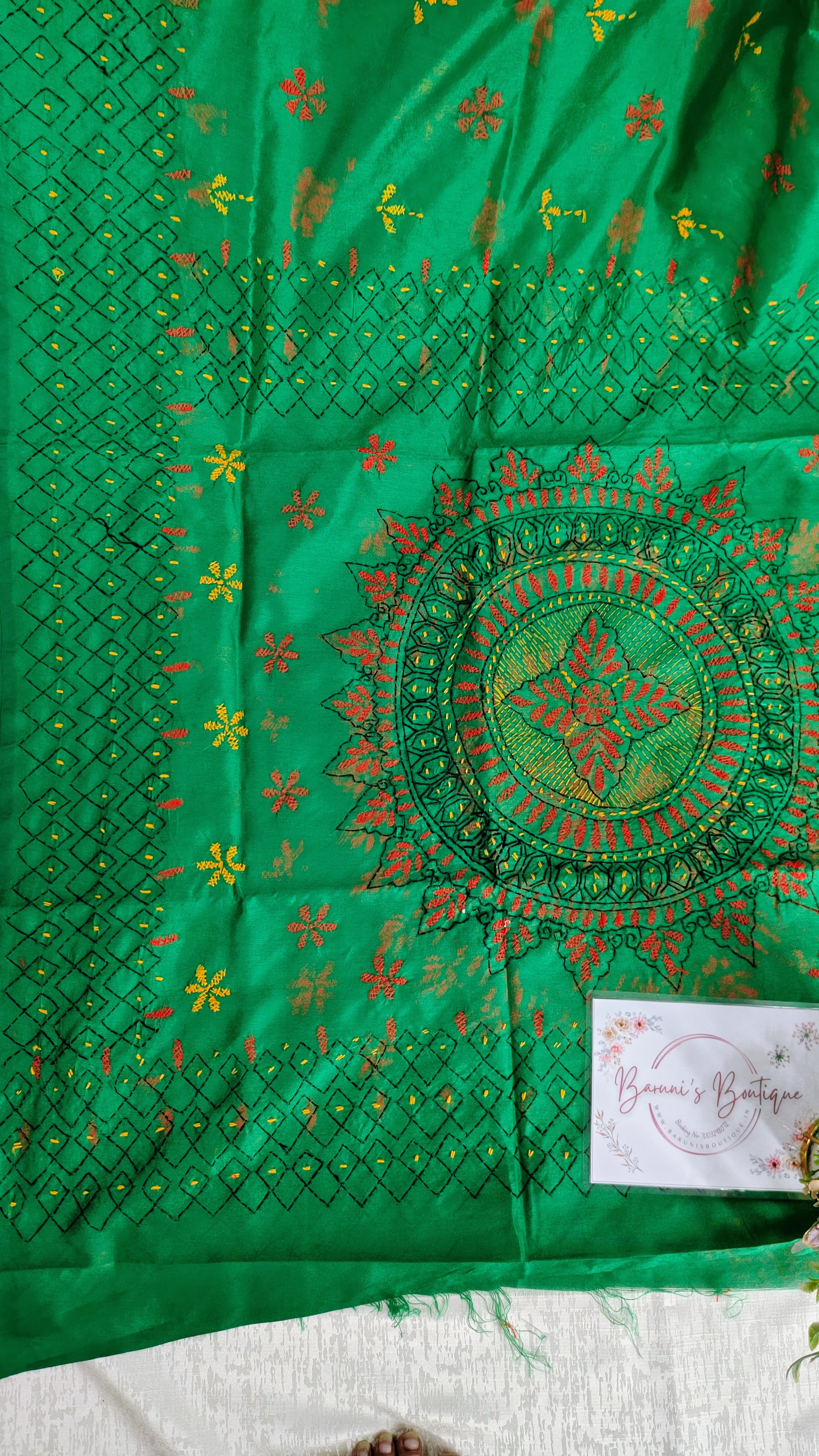 Kantha Stitch on Blended Silk