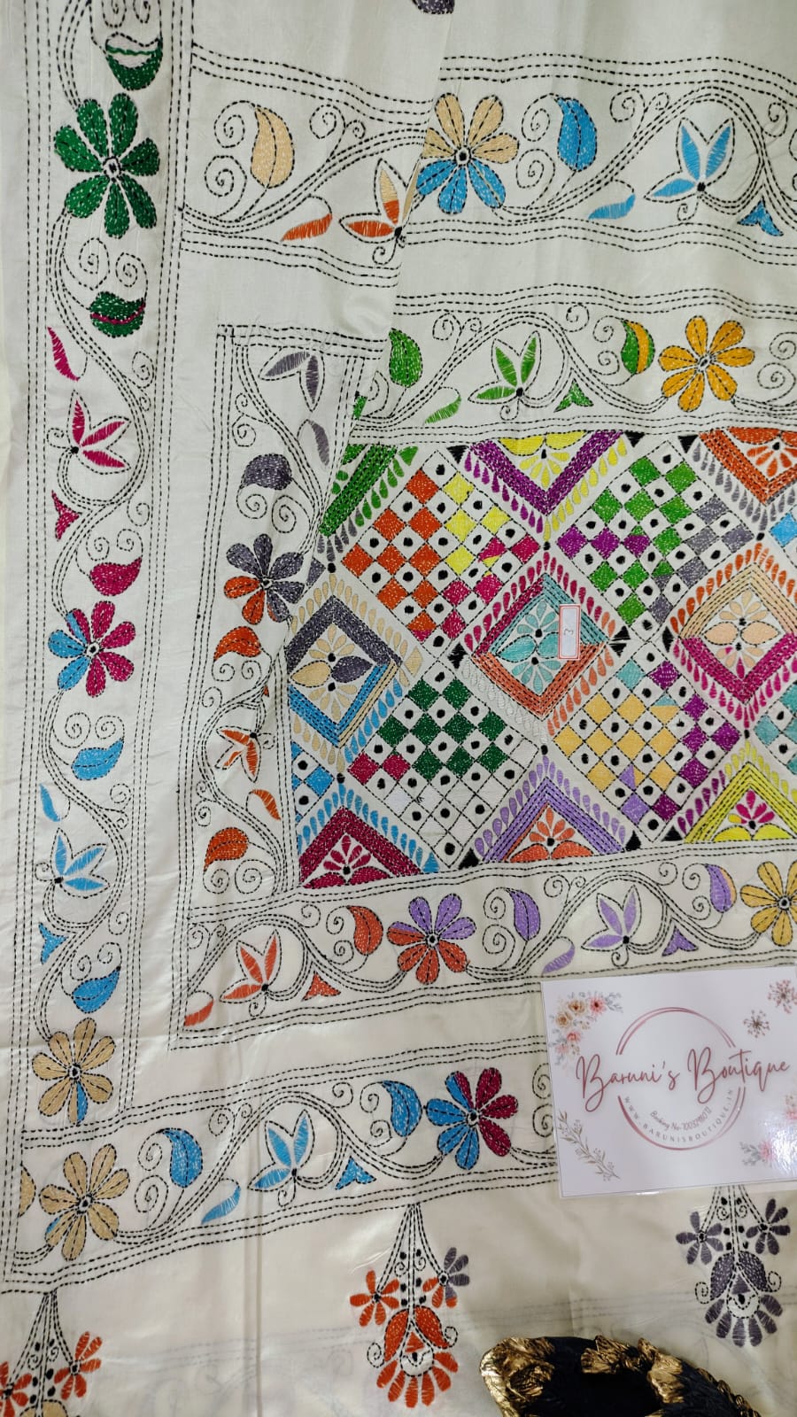 Kantha Stitch on Blended Bangalore Silk