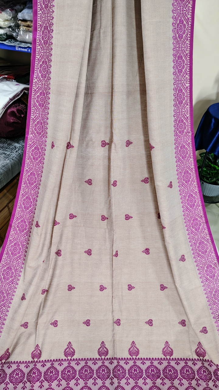 Bengal Pure Cotton Khadi with mekhla art Saree