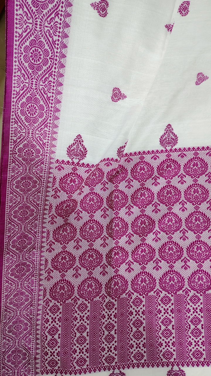 Bengal Pure Cotton Khadi with mekhla art Saree