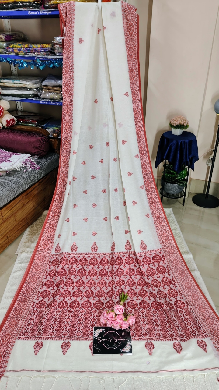 Bengal Pure Cotton Khadi with mekhla art Saree