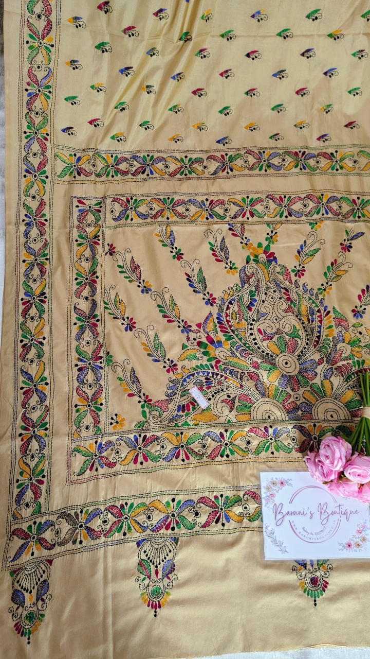 Kantha Stitch on Blended Bangalore Silk