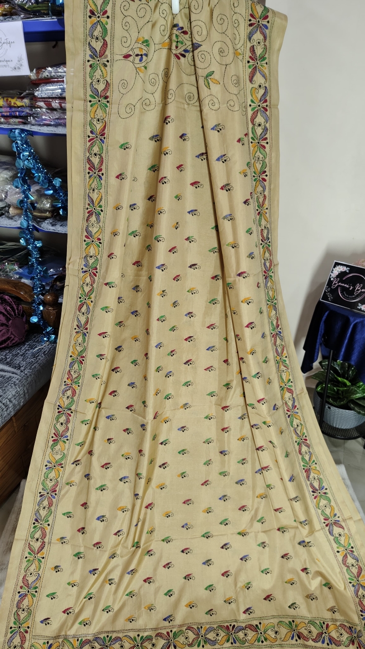 Kantha Stitch on Blended Bangalore Silk