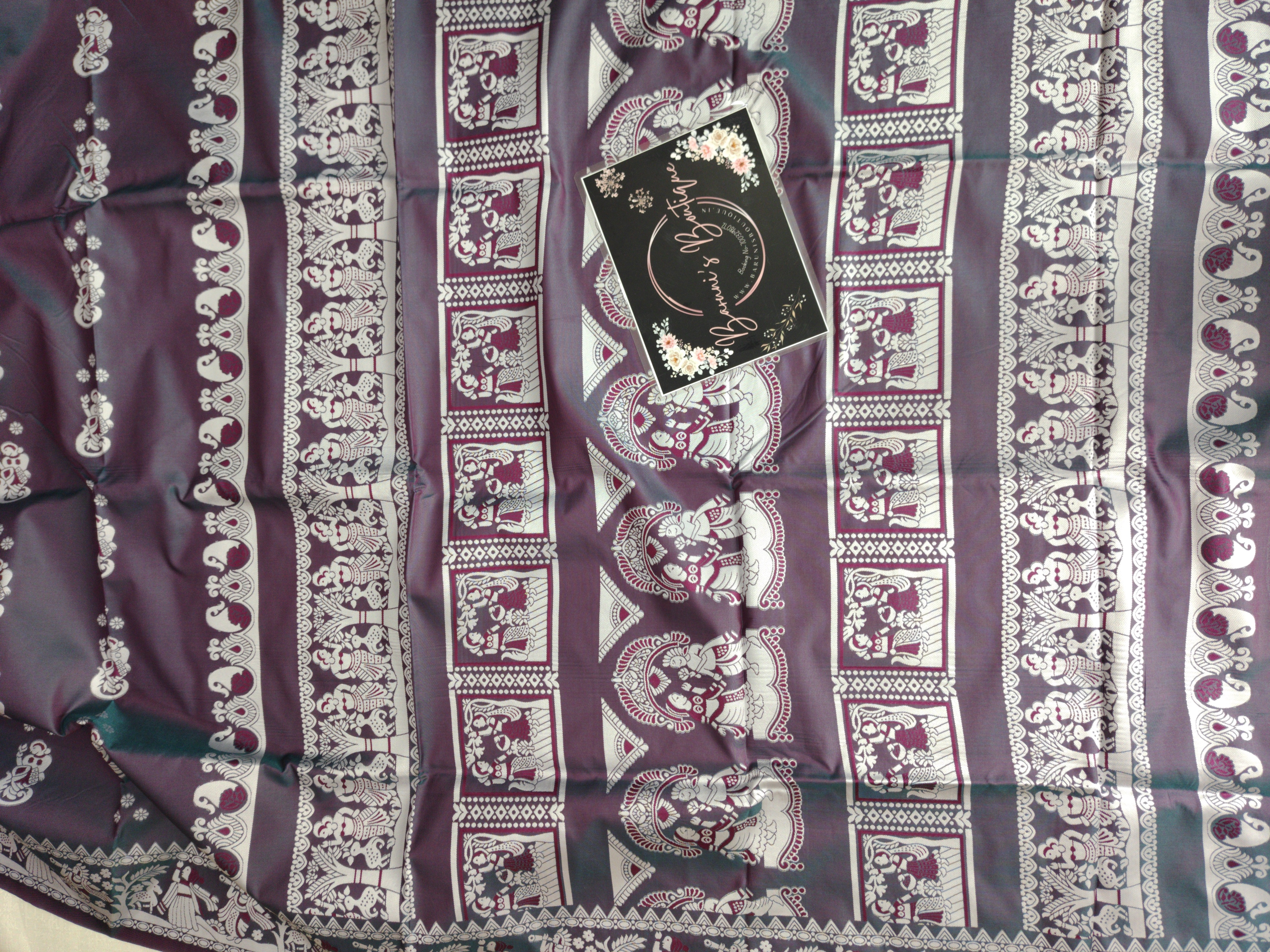 Baluchori Semi Silk Saree (Green maroon)