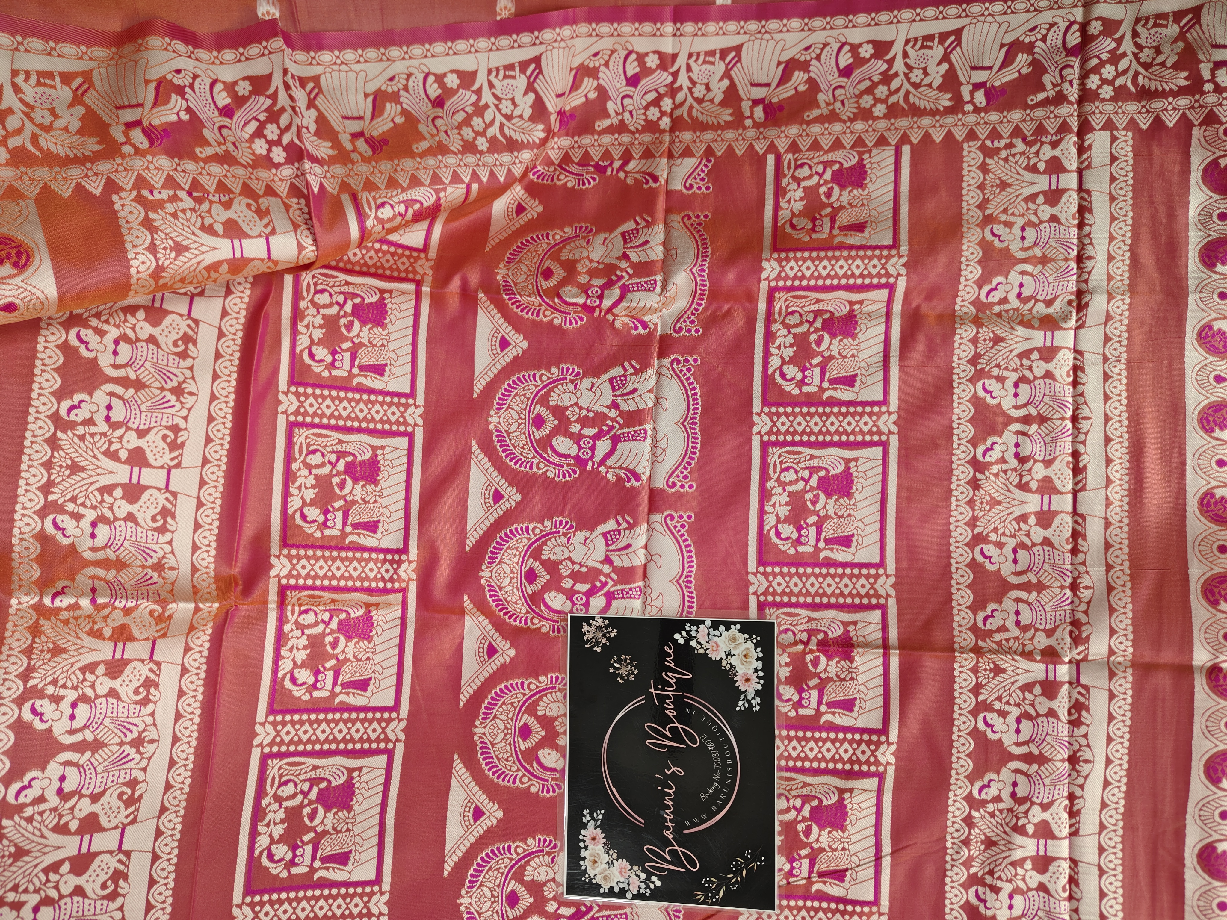 Baluchori Semi Silk Saree (Green maroon)