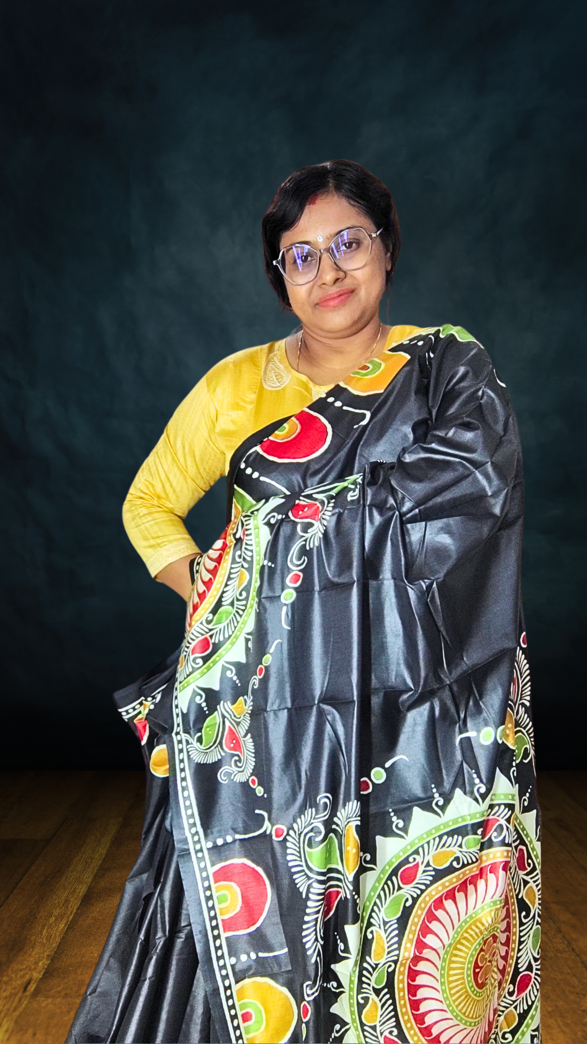 Pure Silk Replica With Block Print