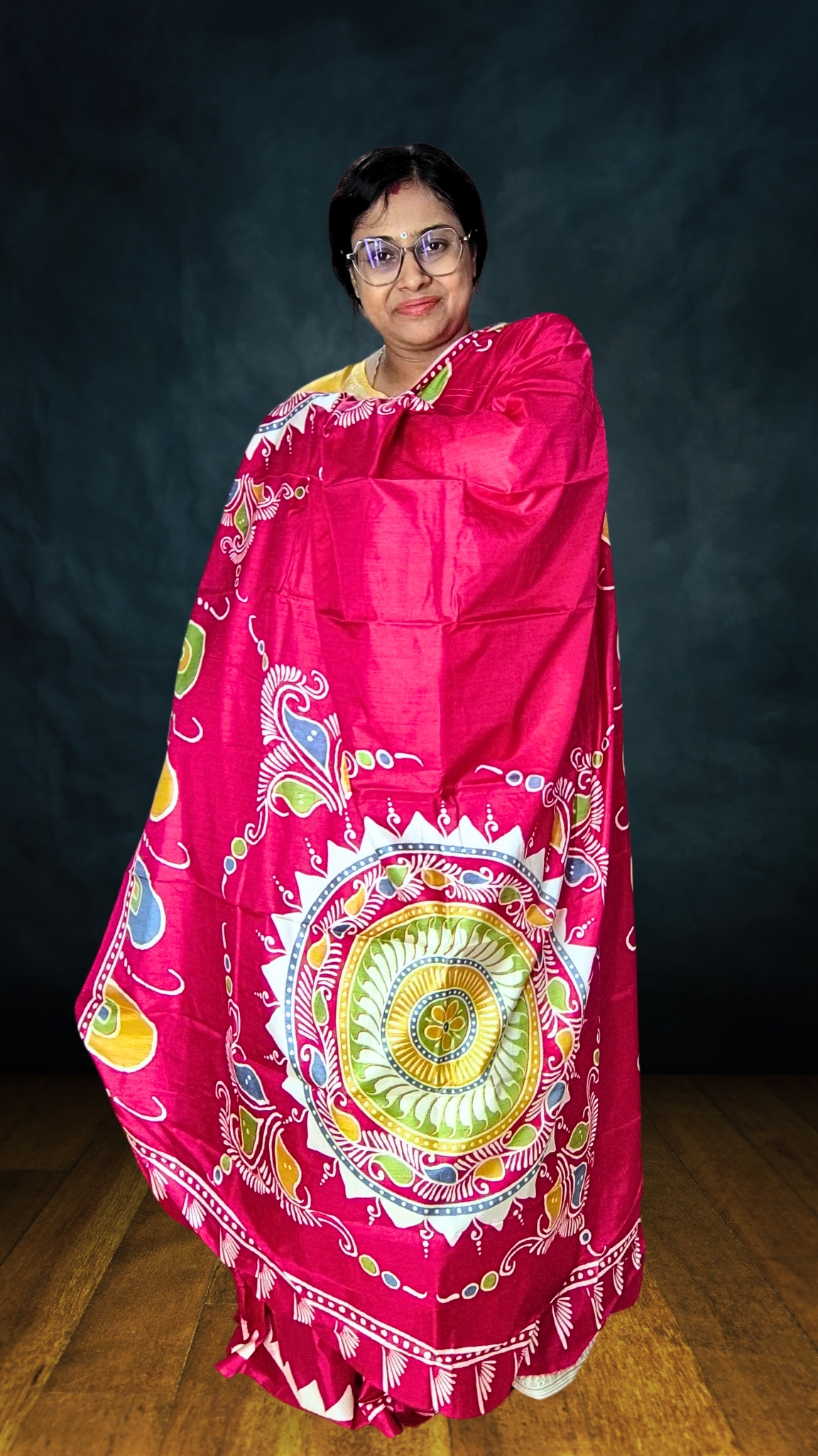 Pure Silk Replica With Block Print