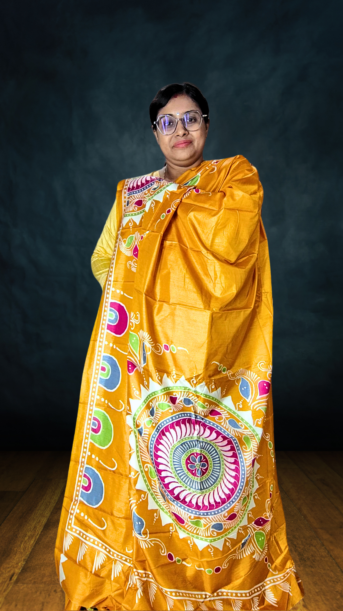 Pure Silk Replica With Block Print