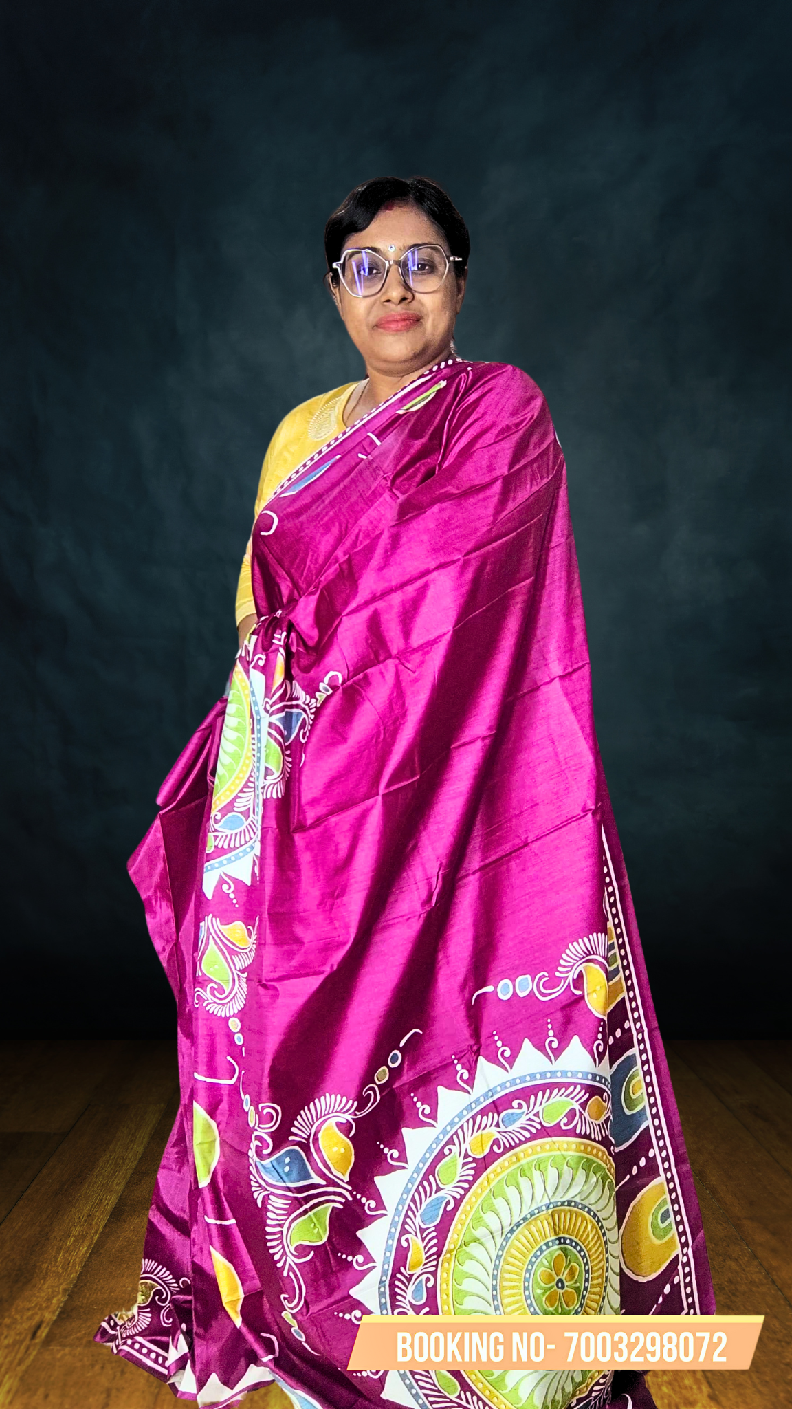 Pure Silk Replica With Block Print