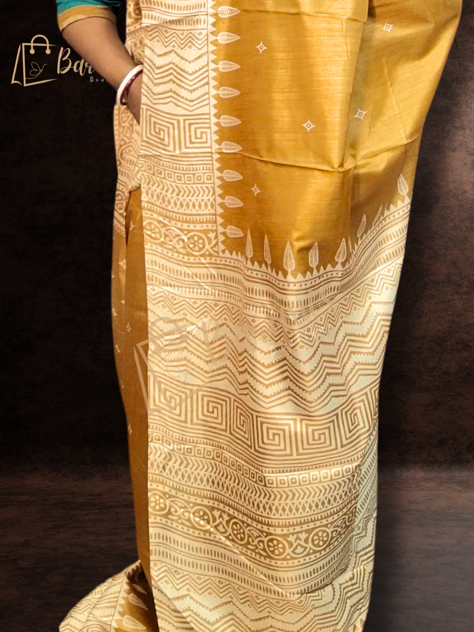 Pure Silk Replica With Block Print
