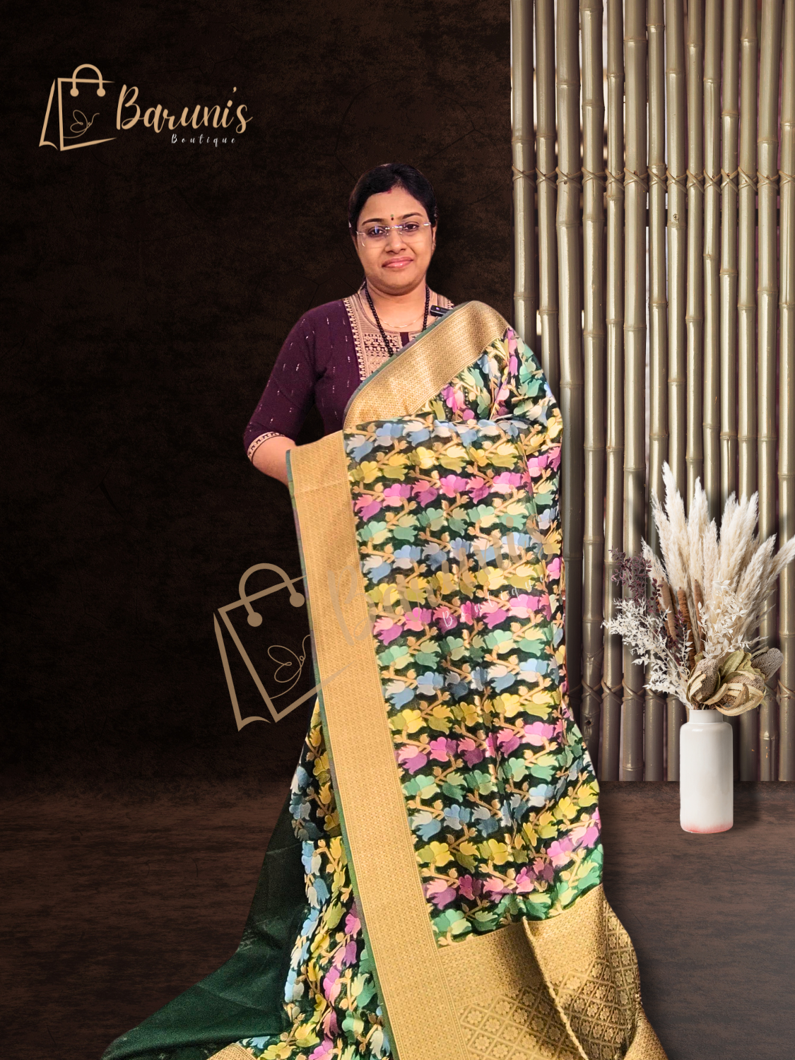 Organza Banarasi with all over Weaving Work