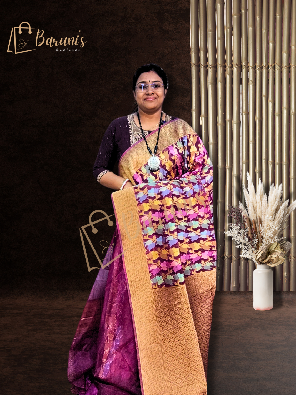 Organza Banarasi with all over Weaving Work