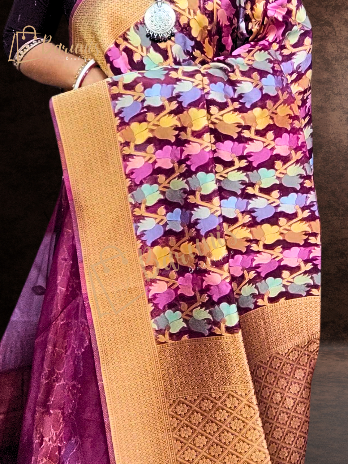 Organza Banarasi with all over Weaving Work