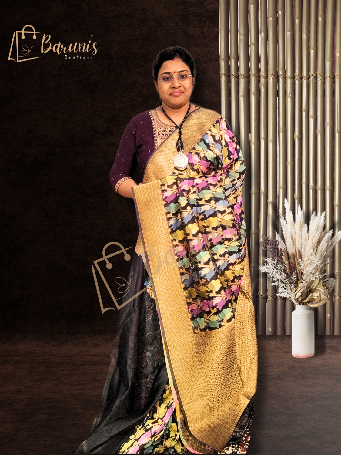 Organza Banarasi with all over Weaving Work